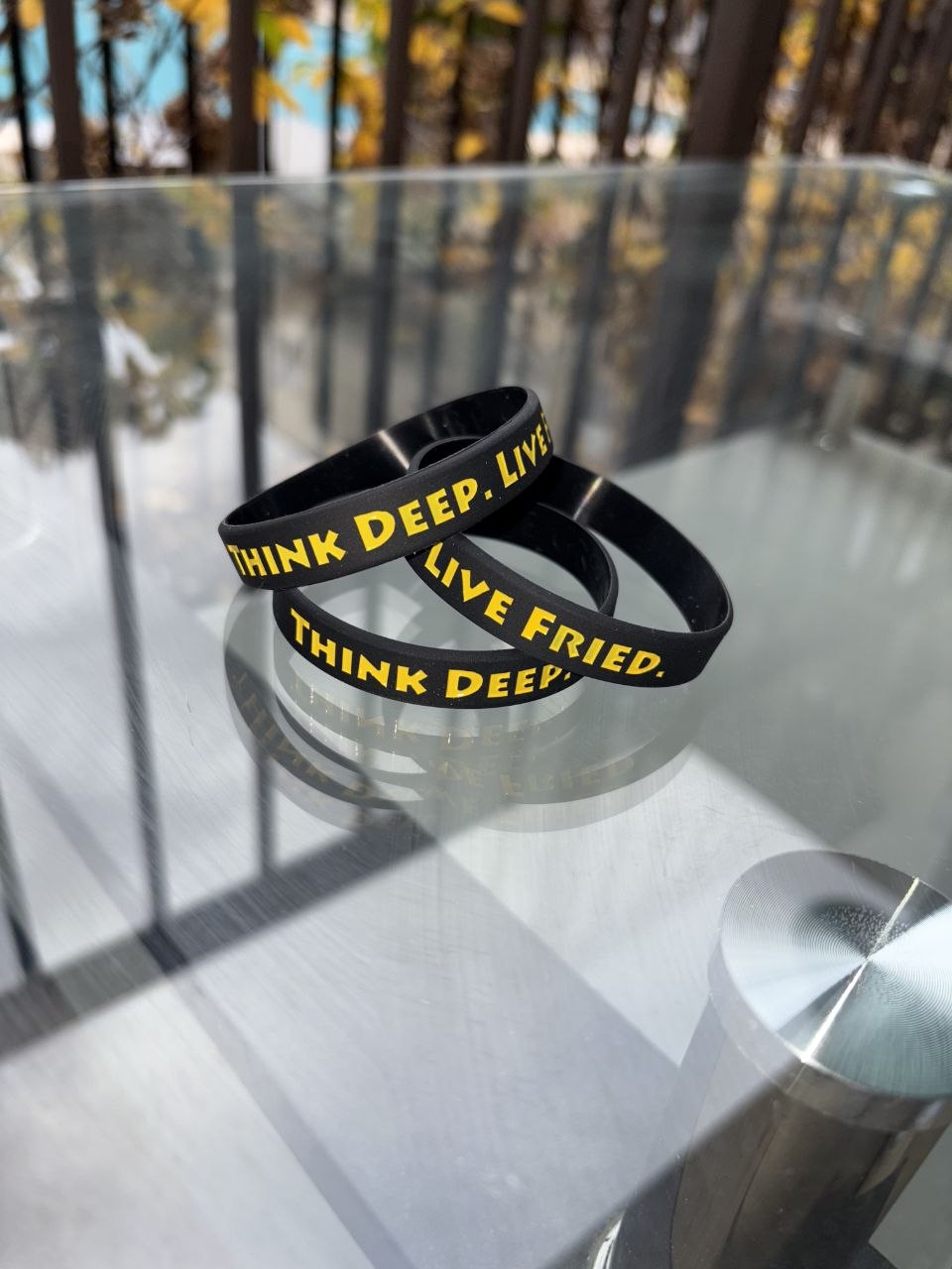 🔥 DeepFriedLogic Wristbands – “Think Deep. Live Fried.” 🔥